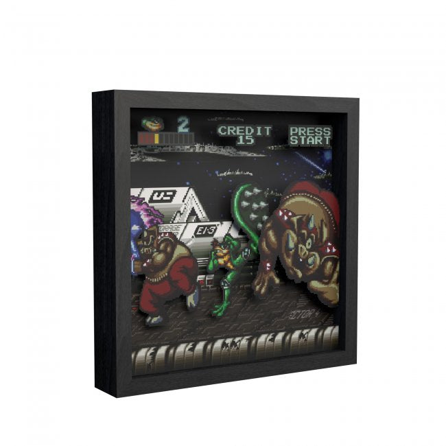 Pixel Frame Battletoads Big Bad Boot 9x9 Shadow Box Art