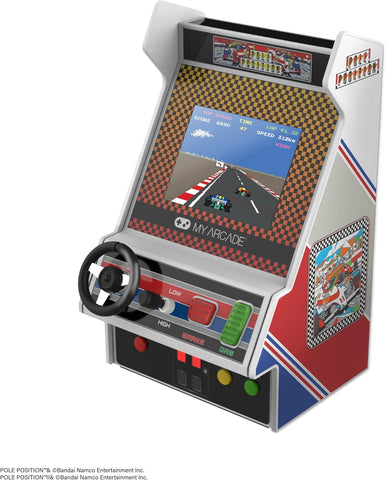 My Arcade Pole Position Racing Player: Retro Mini Arcade Video Game with 2 Games, Real Racing Controls Full Color Screen