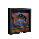 Pixel Frames Sonic the Hedgehog: Sonic Mania - Green Hill Zone 9x9 3D Shadow Box Art - Officially Licensed