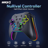 Hyperkin Armor3 NuRival Wireless Hall Effect Stick Game Controller For Nintendo Switch® OLED Model/Nintendo Switch® / Nintendo Switch Lite® (Black)